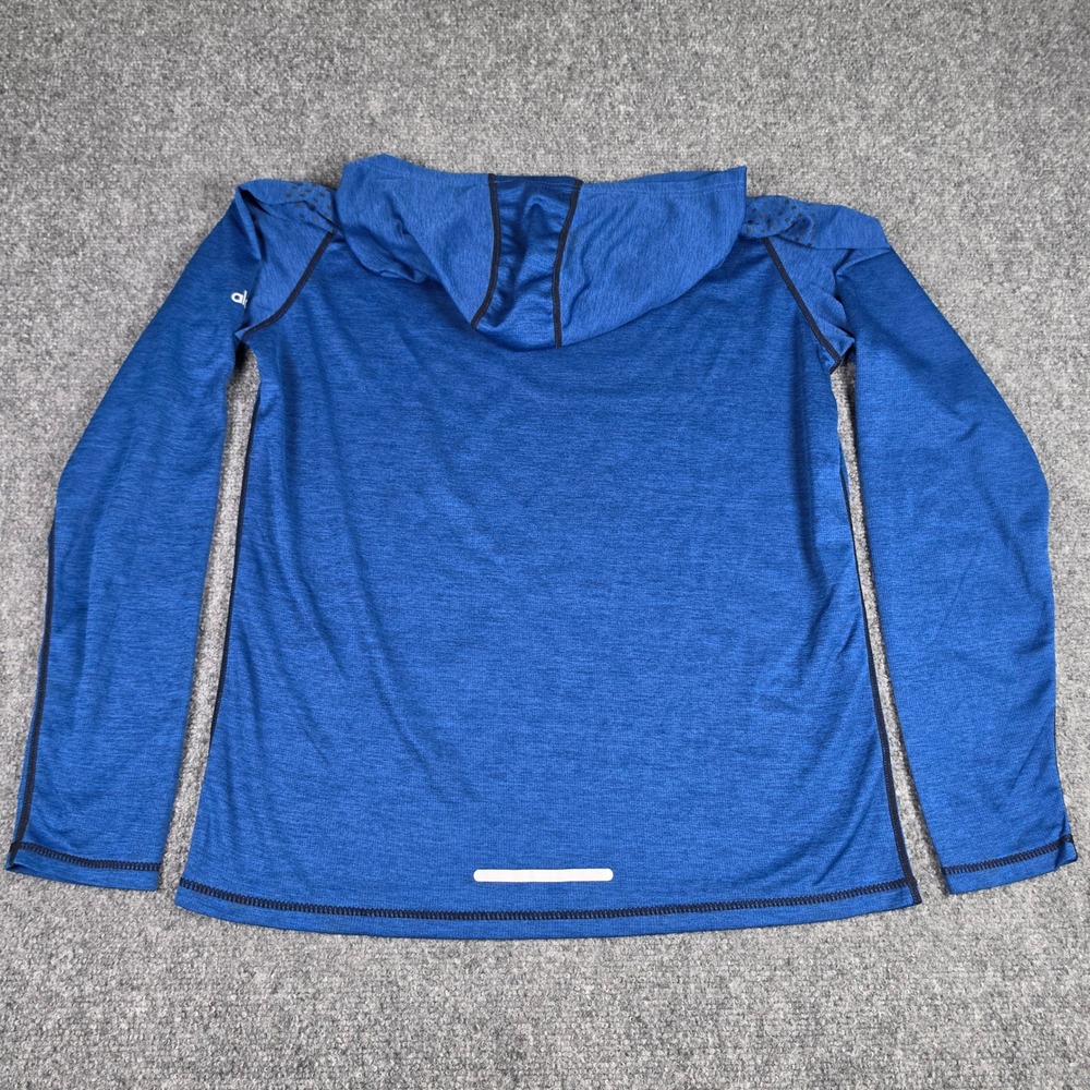 Alo Yoga Impact Long Sleeve Hoodie Men Large Blue Perforated Raglan Sleeves - Picture 6 of 6